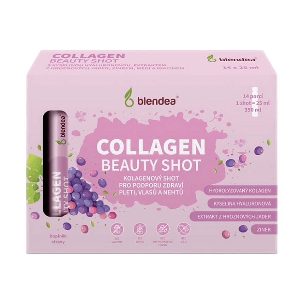 BLENDEA Collagen beauty shot s kyselinou hyaluronovou a zinkem 25 ml 14 ampulí