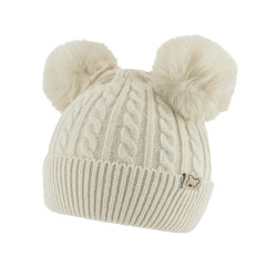 BN Pletená zimní čepice Bambulka - béžová, vel. 48-54 cm