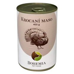 BOHEMIA PET FOOD Konzerva  krocaní maso ve vlastní šťávě pro psy 400 g