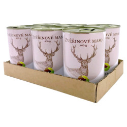 BOHEMIA PET FOOD Konzerva zvěřinové maso ve vlastní šťávě pro psy 6x400 g