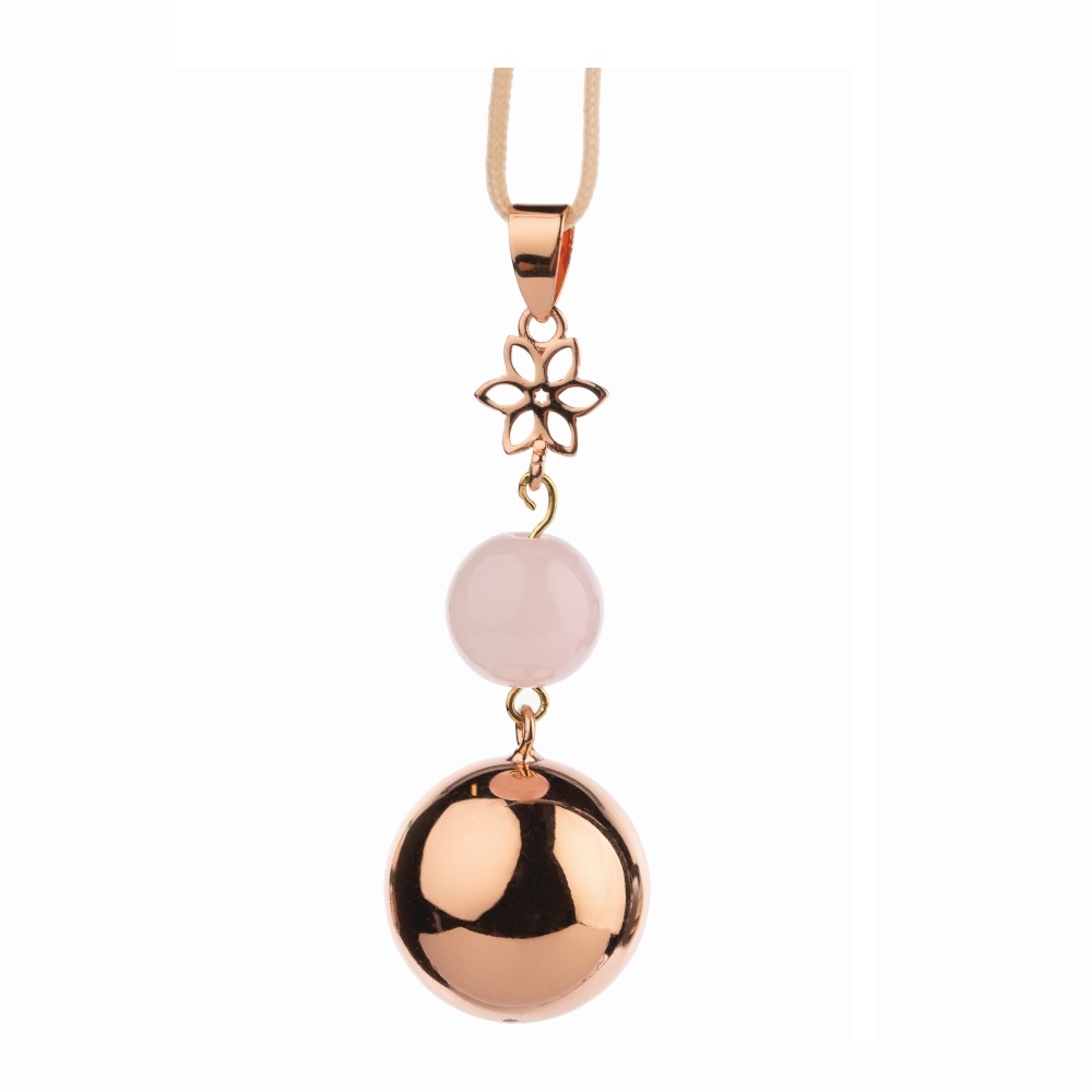 Bola Fantasy Těhotenská rolnička 1 ks Rose Gold Pearl Flower