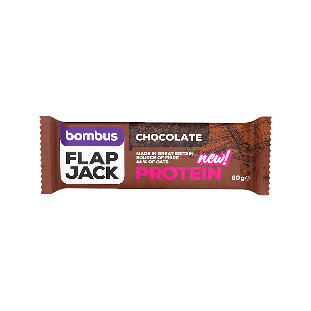 BOMBUS Flapjack protein čokoláda ovesná tyčinka 80 g
