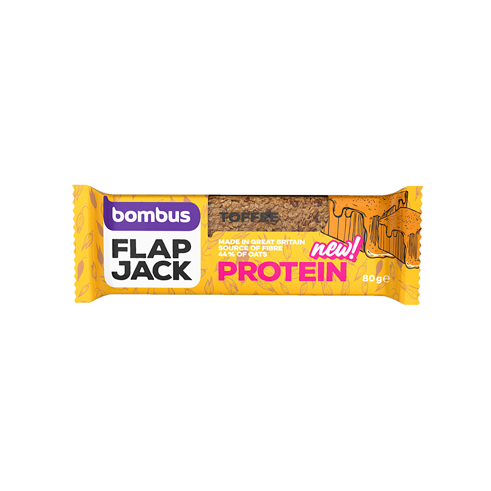 BOMBUS Flapjack protein toffe ovesná tyčinka 80 g