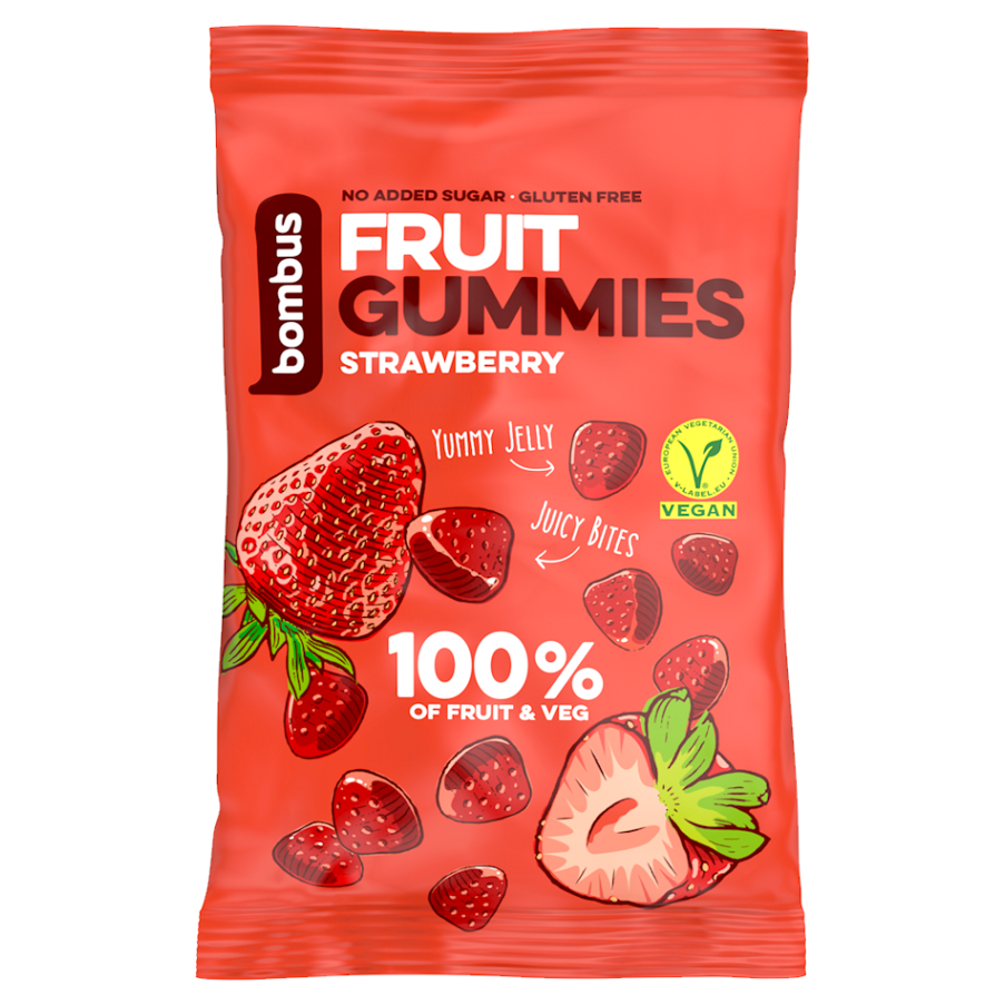 BOMBUS Fruit energy strawberry gummies 35 g