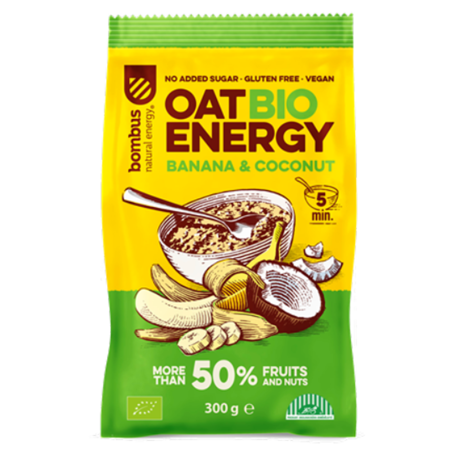 BOMBUS Oat energy banana & coconut ovesná kaše 300 g BIO