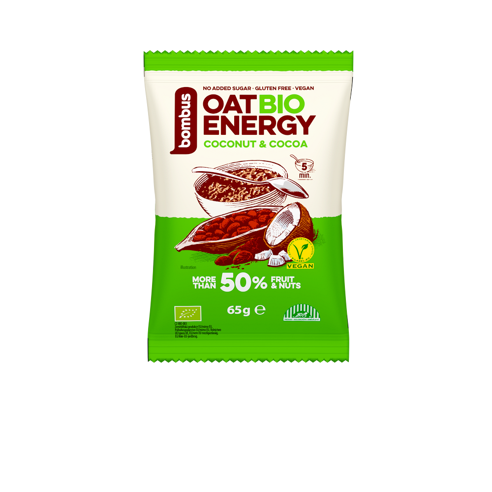 BOMBUS Oat energy coconut & cocoa ovesná kaše 65 g BIO