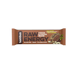 BOMBUS Raw energetická tyčinka kakao a kakaové boby 50 g