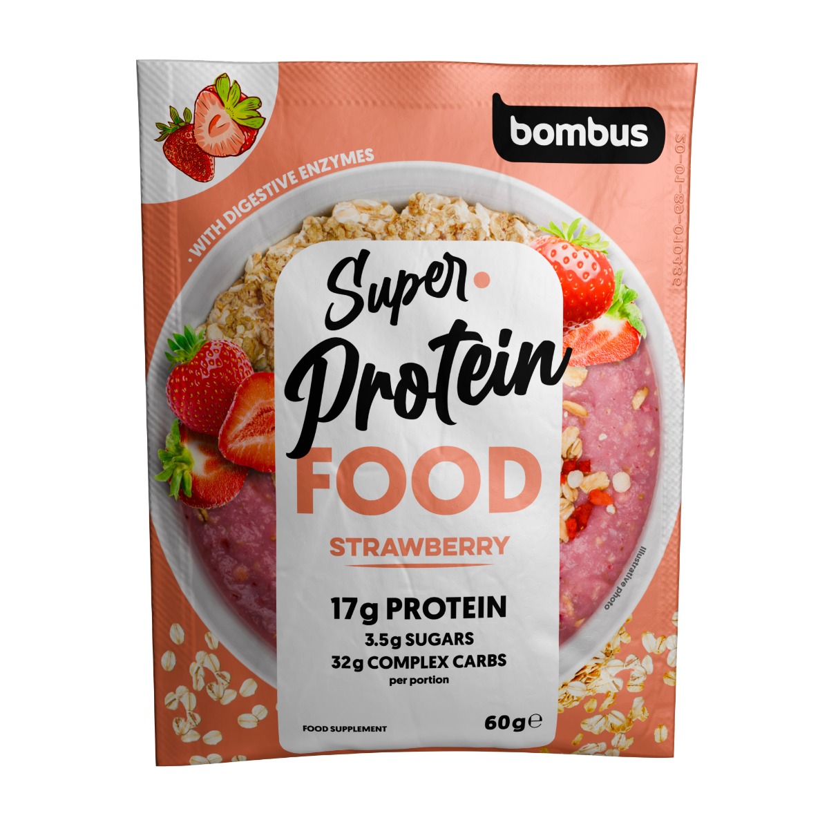 Bombus Super Protein Food Kaše Strawbery 60 g
