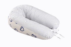 Bomimi ADOS kojící polštář 150x30, SRDÍČKA-puntíky modrá/bílá