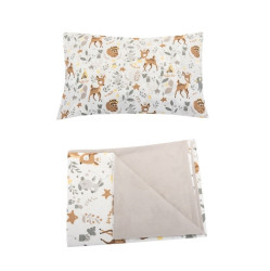Bomimi POVLEČENÍ 120x90 (peřinka + polštářek) LESNÍ ZVÍŘÁTKA, BÉŽOVÁ xy