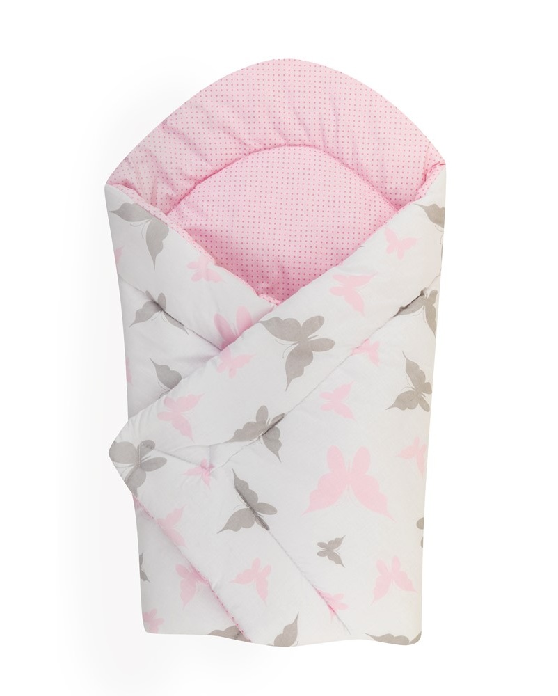 Bomimi Rychlozavinovačka soft oboustranná motýlci, růžová