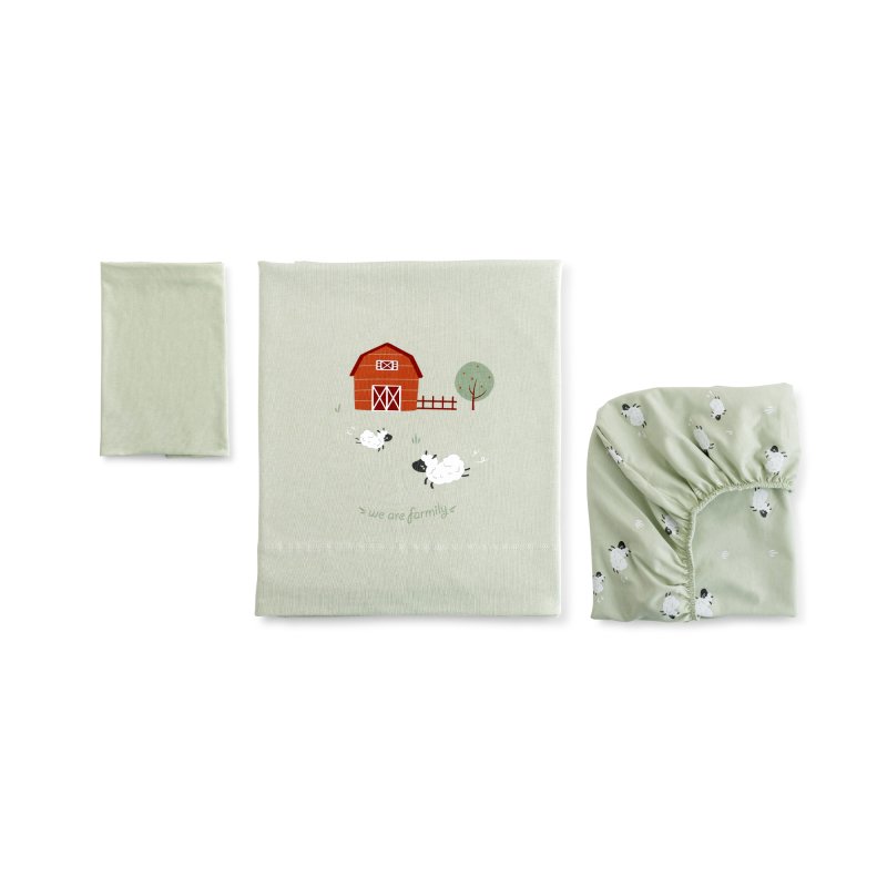 Bonjourbébé 3-dílná bavlněná sada do kolébky 80x50cm Funny Farm