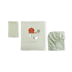 Bonjourbébé 3-dílná bavlněná sada do postýlky 60x120cm Funny Farm