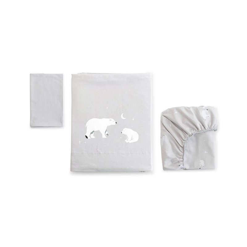 Bonjourbébé 3-dílná bavlněná sada do postýlky 60x120cm Polaris Grey