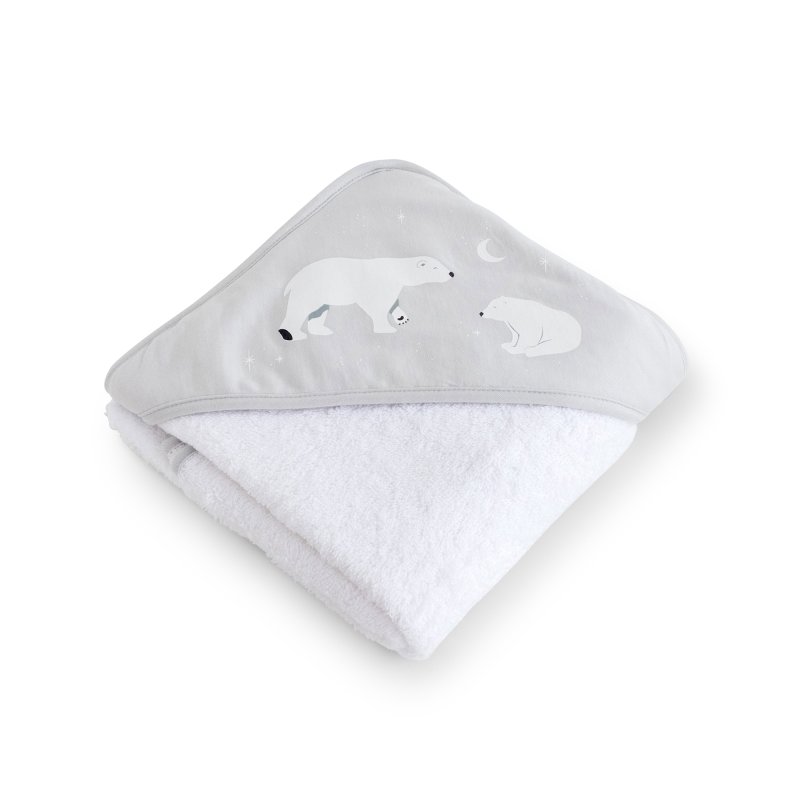 Bonjourbébé dětská bavlněná osuška s kapucí 100x100cm Polaris Grey