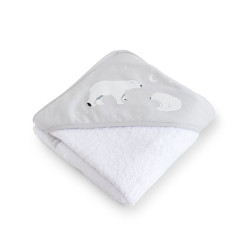 Bonjourbébé dětská bavlněná osuška s kapucí 100x100cm Polaris Grey