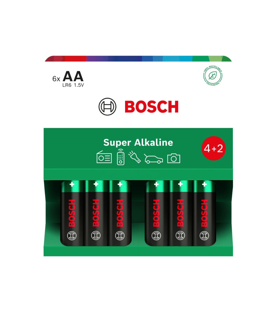 Bosch Super Alkaline AA LR6 baterie 6 ks