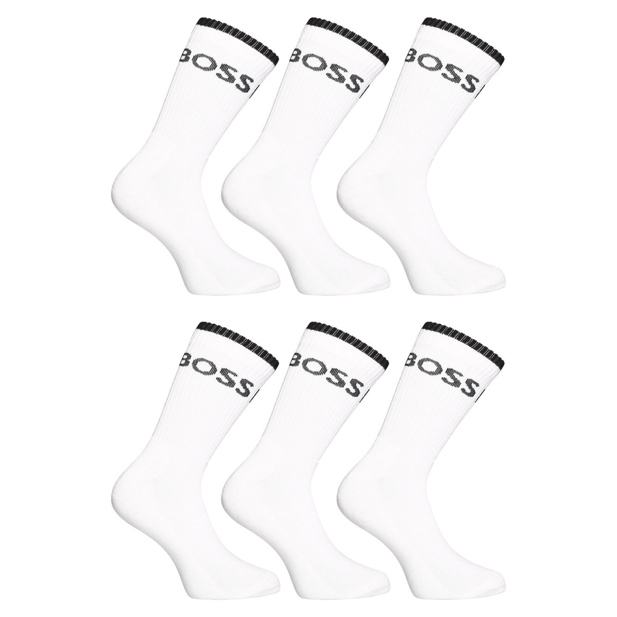 BOSS 6PACK ponožky vysoké bílé (50510168 100) L