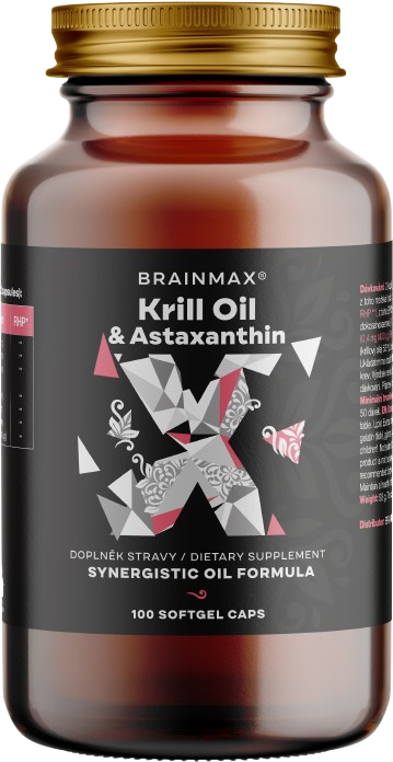 BRAINMAX Krill Oil s astaxanthinem 100 kapslí