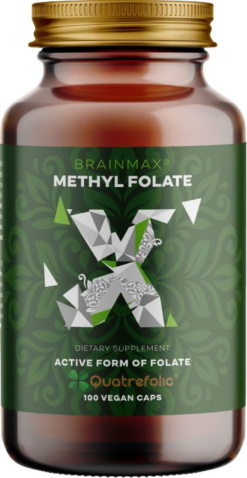 BRAINMAX Methyl Folate, Kyselina listová v aktivní formě, 400 mcg 100 kapslí