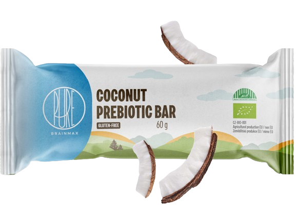 BRAINMAX PURE Pure Coconut Prebiotic Bar, prebiotická tyčinka, Kokos 60 g