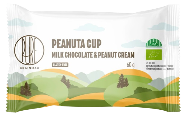 BRAINMAX PURE Pure Peanuta Cup, Čoko košíček s arašídovým krémem, BIO 60 g