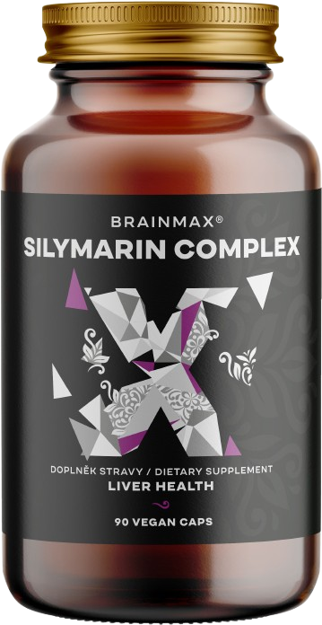 BRAINMAX Silymarin Complex, Ostropestřec mariánský extrakt + dalších 5 bylin, 90 kapslí