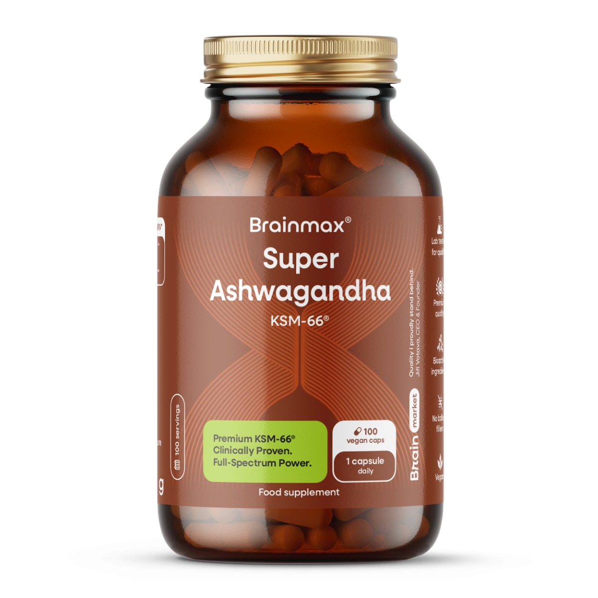 BrainMax Super Ashwagandha KSM-66 100 kapslí