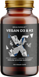 BRAINMAX Vegan Vitamin D3 & K2 100 kapslí