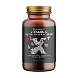 BRAINMAX Vitamin C & Quercetin Rose Hip 100 rostlinných kapslí
