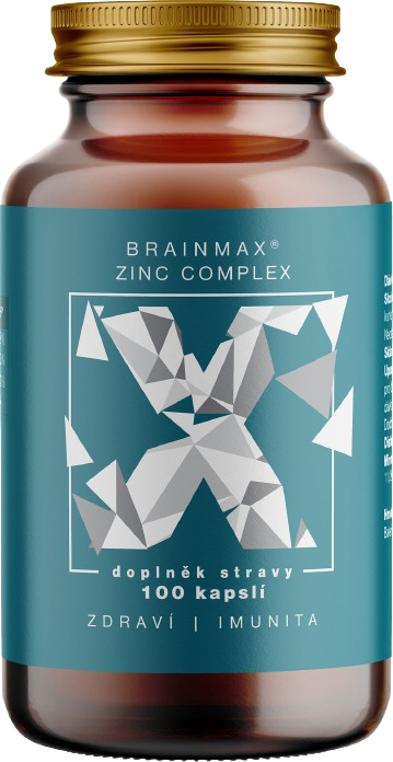 BRAINMAX Zinc Complex, Zinek, Selen, Měď a Kurkuma 100 kapslí