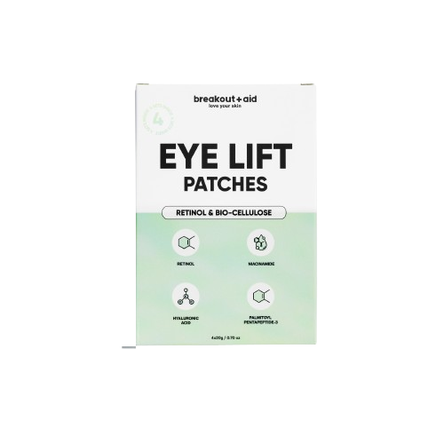 BREAKOUT+AID EYE LIFT Patches, Zpevňující náplasti na oční okolí s retinolem 4 ks