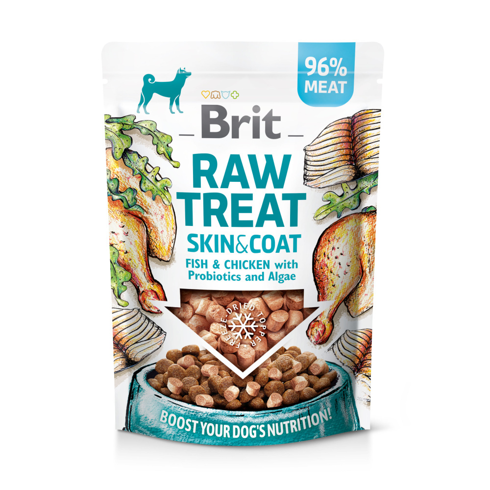 Brit Care Dog RAW TREAT Skin & Coat Freeze-dried treat and topper Fish & Chicken 40 g