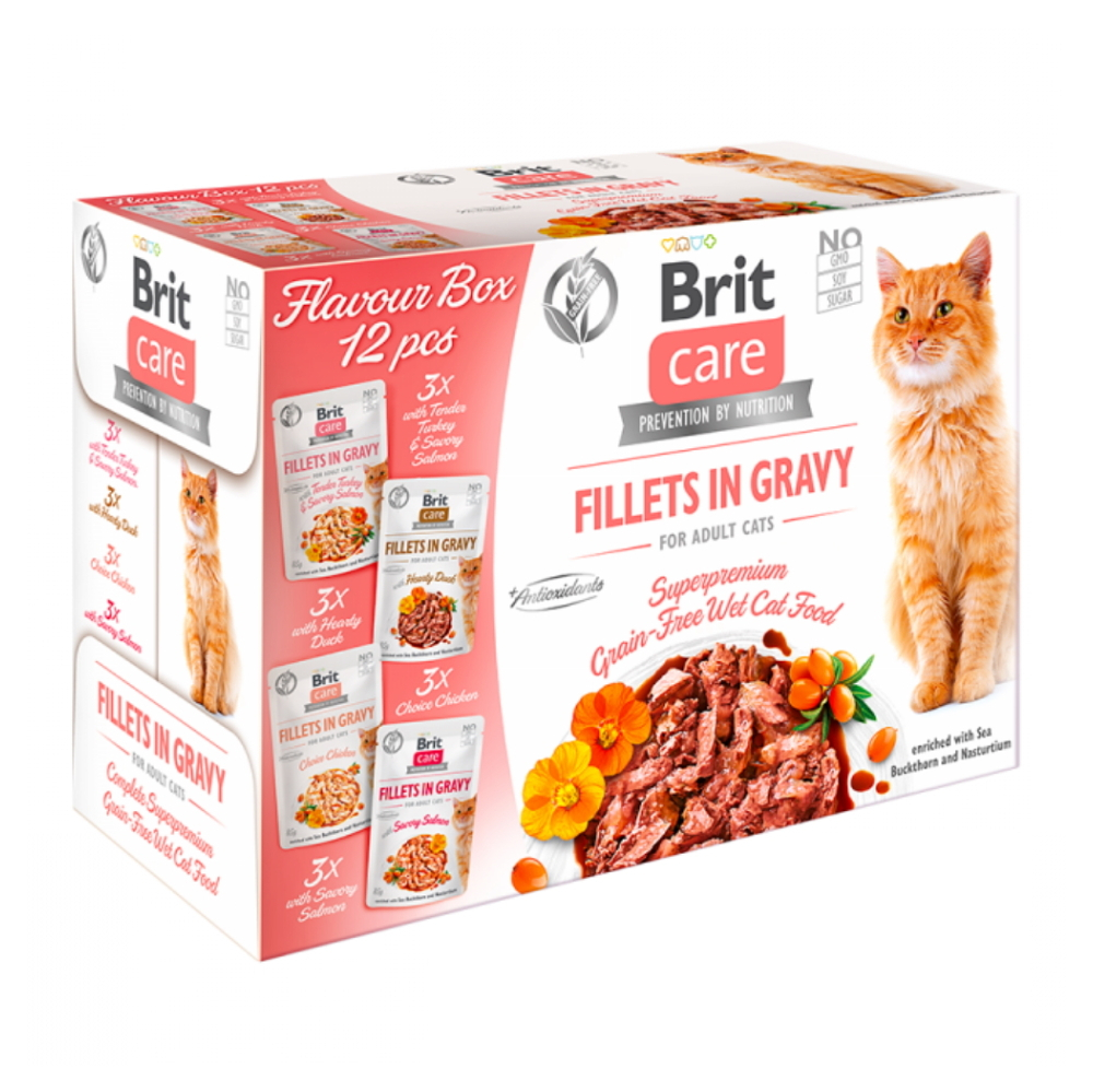BRIT Care Fillets in Gravy Flavour kapsičky pro kočky 12 x 85 g