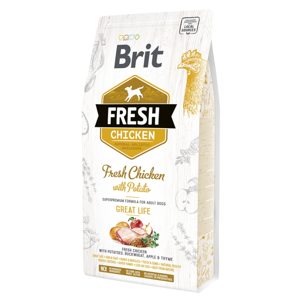 BRIT Fresh Chicken with Potato Adult Great Life granule pro psy 1 ks, Hmotnost balení: 2,5 kg