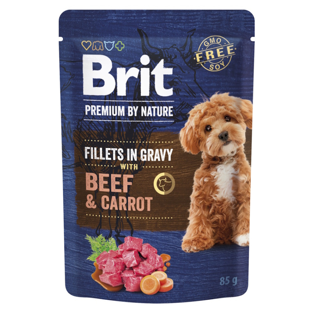 BRIT Premium Dog Fillets Gravy Beef&Carrot 85 g