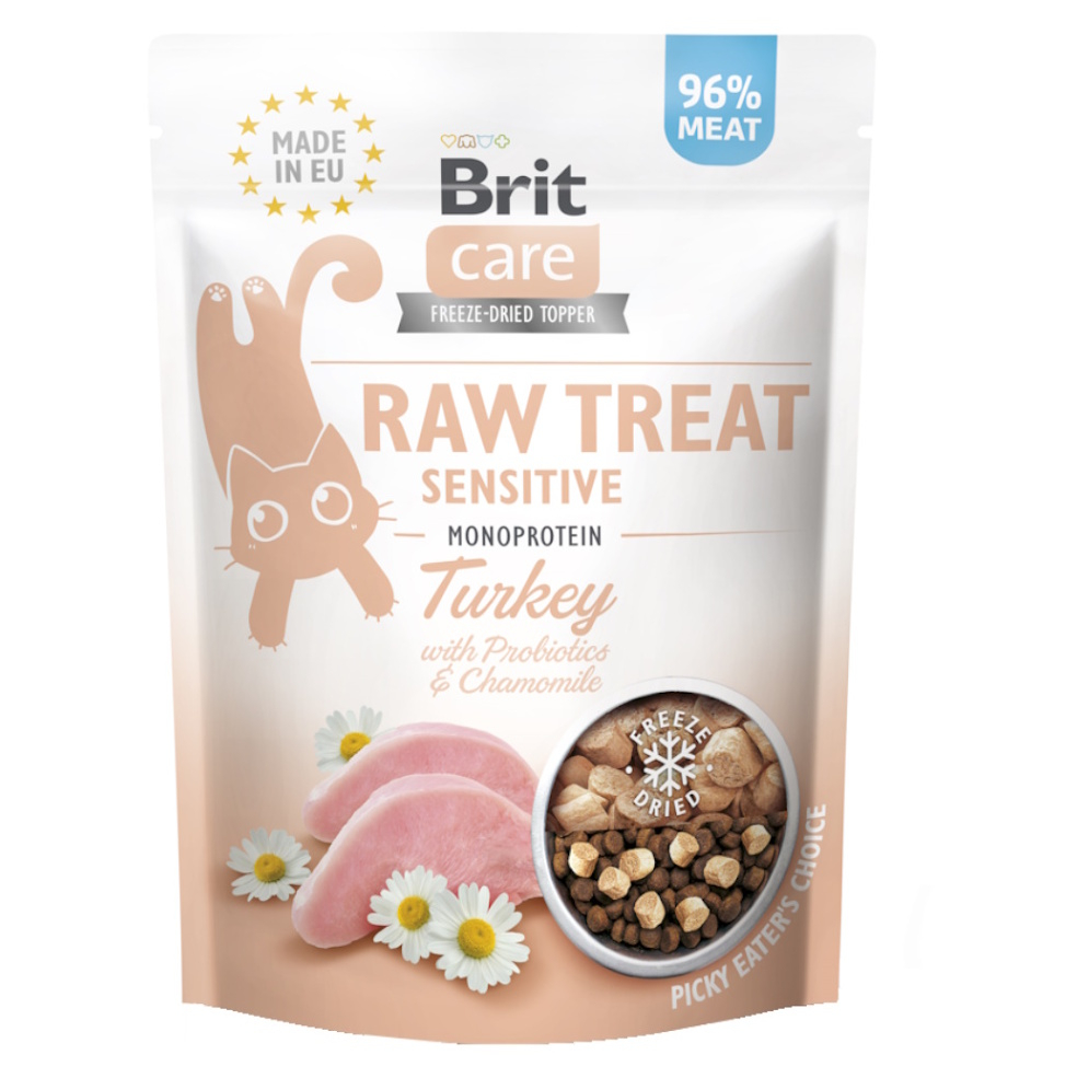 BRIT Raw Treat Cat Sensitive Turkey pamlsky pro kočky 40 g