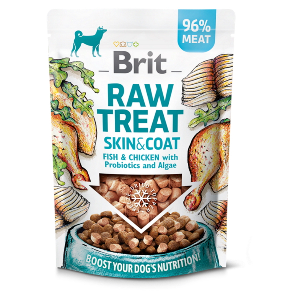 BRIT Raw Treat Skin&Coat Fish&Chicken pamlsky pro psy  40 g