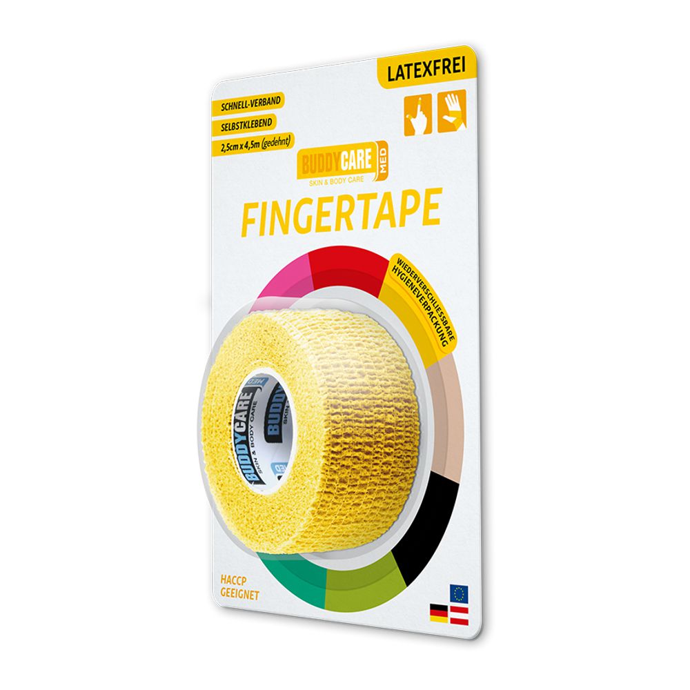 BUDDYCARE®MED Náplast na prsty 2,5 cm x 4,5 m žlutá