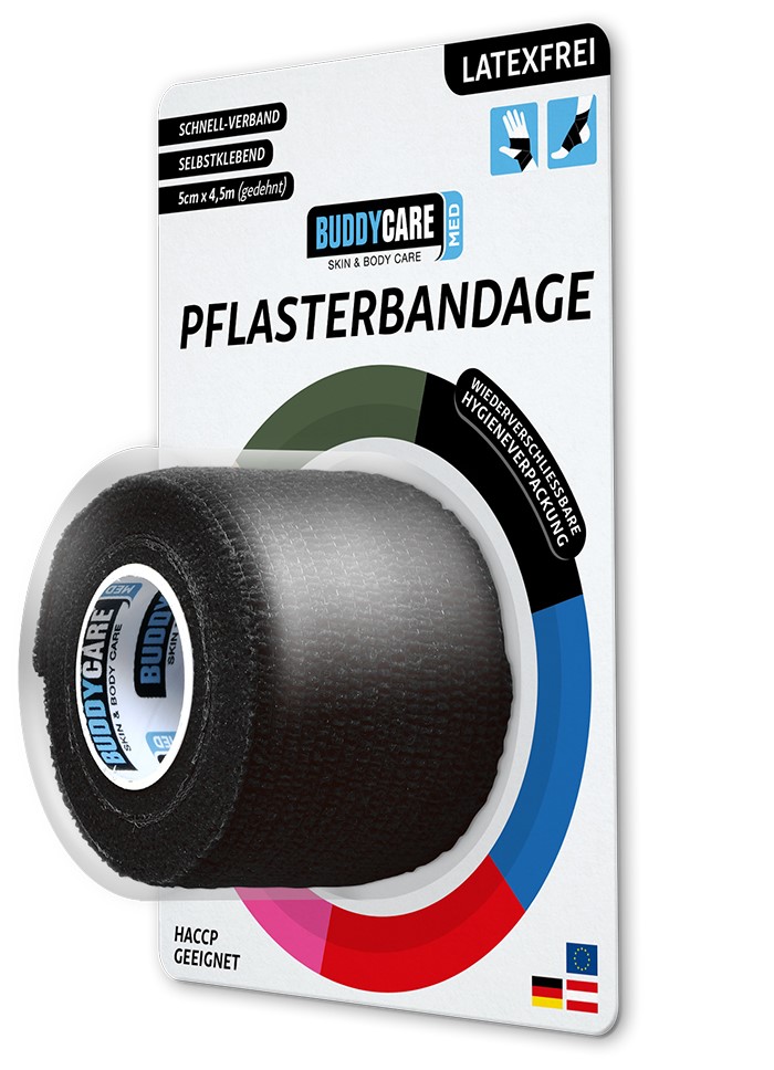 BUDDYCARE®MED Náplast 5 cm x 4,5 m černá