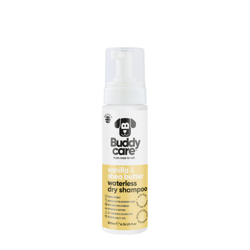 Buddycare Vanilla & Shea Butter suchý šampon pro psy 200 ml