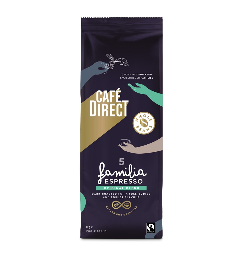 Cafédirect Familia Espresso zrnková káva 1 kg