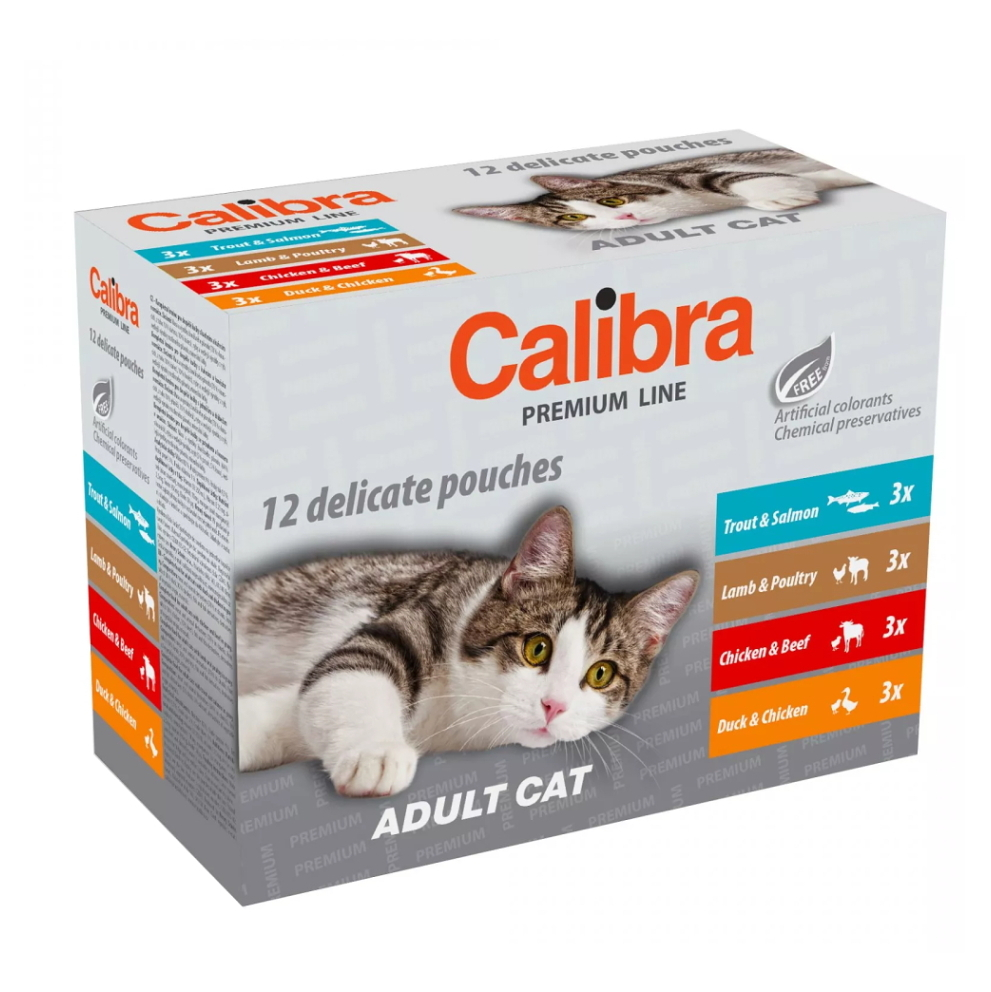 CALIBRA Premium Line  Adult  multipack kapsičky pro dospělé kočky 12 x 100 g