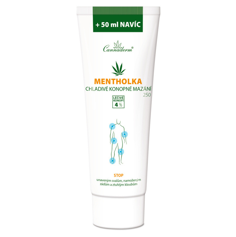 CANNADERM Mentholka chladivé konopné mazání 250 ml