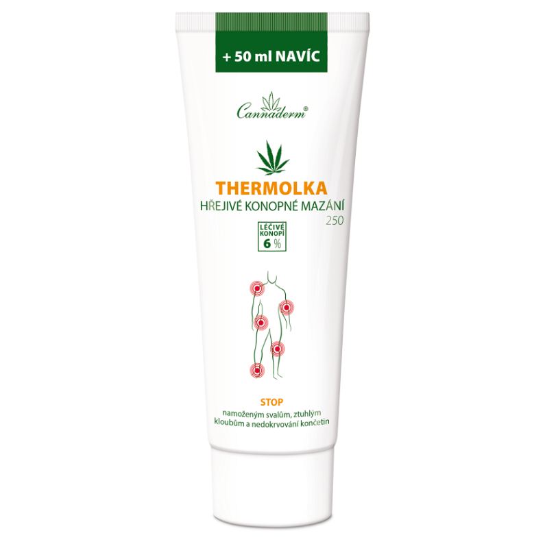 CANNADERM Thermolka hřejivé konopné mazání 250 ml
