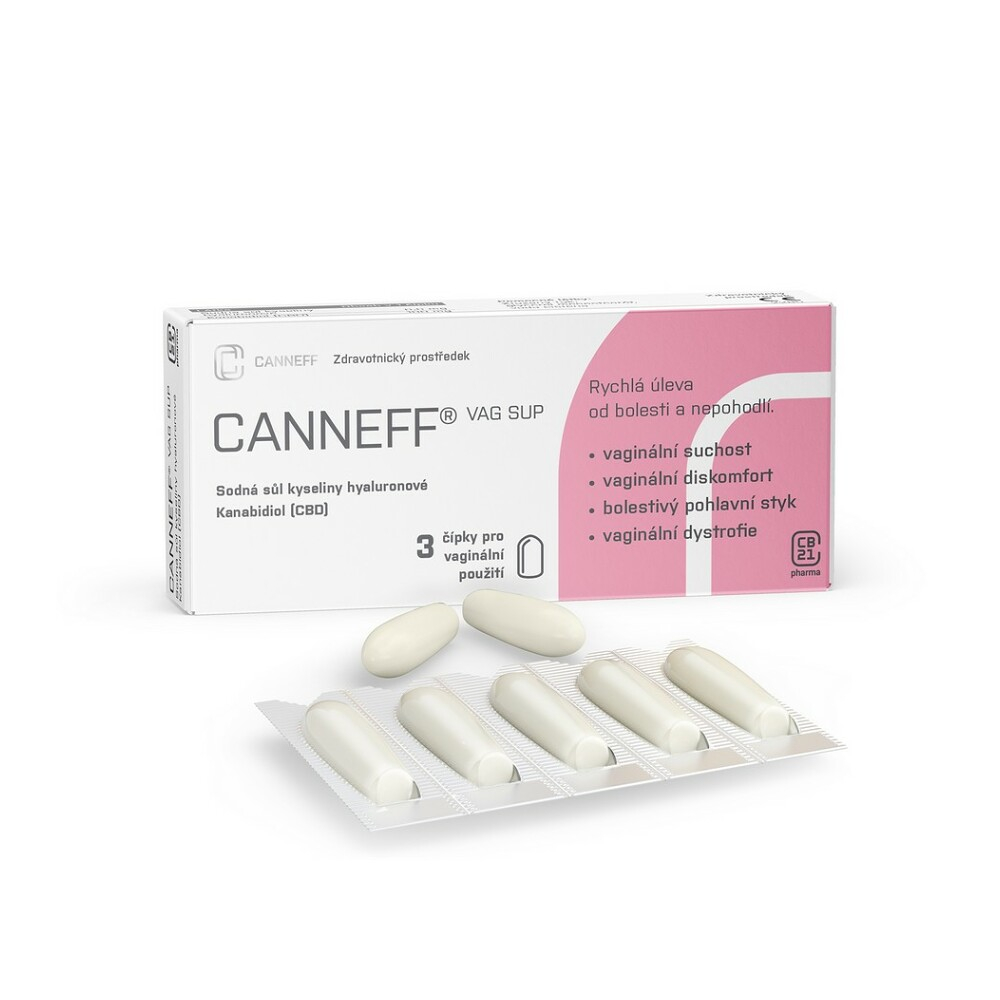 CANNEFF VAG SUP Vaginální čípky 3 kusy