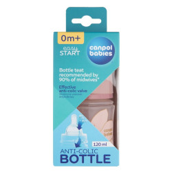 CANPOL BABIES Antikoliková lahev EasyStart GOLD růžová 120 ml