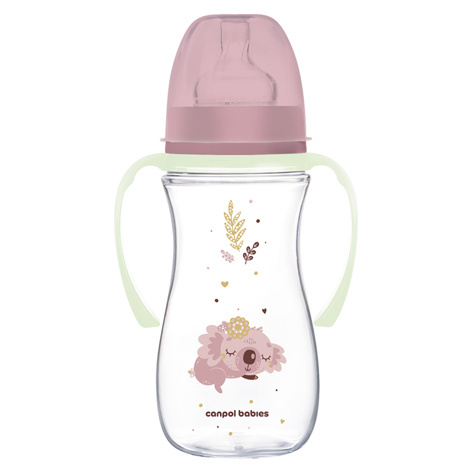 CANPOL BABIES Antikoliková lahev EasyStart sleepy koala růžová 300 ml