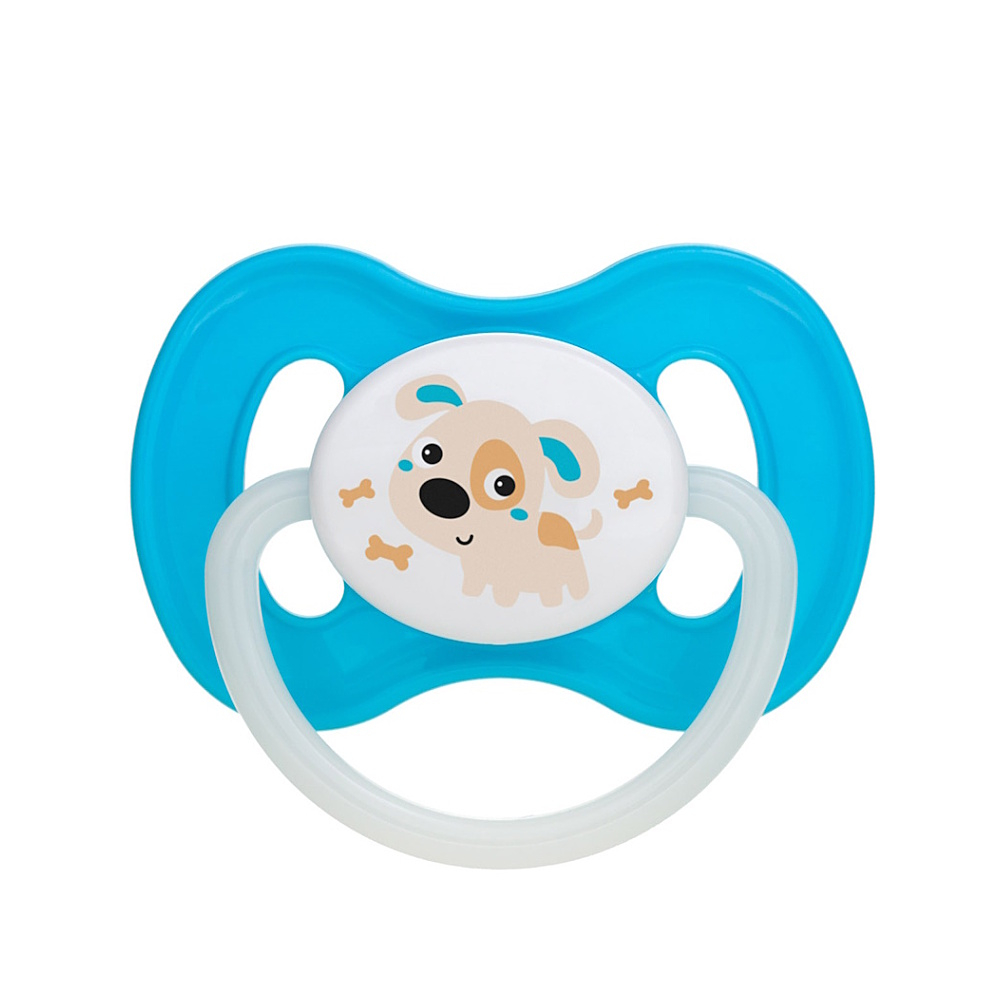 CANPOL BABIES Bunny&Company dudlík kaučukový třešinka 0-6m modrý 1 kus