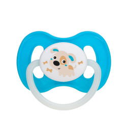 CANPOL BABIES Bunny&Company dudlík kaučukový třešinka 0-6m modrý 1 kus